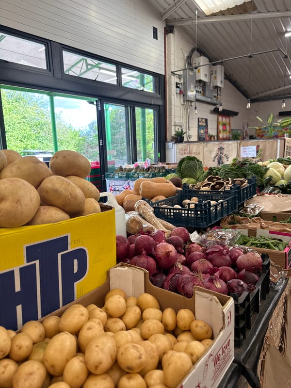 Fresh produce displayed at Maidstone market stall