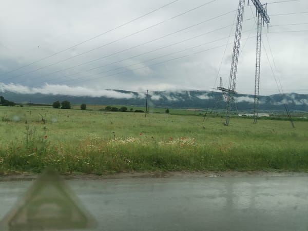 Wet roads observed in rural Zhivkovo, Bulgaria