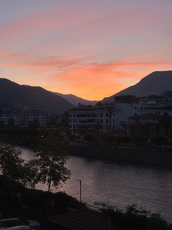 Dawn scene captured in coastal Alanya, Turkey