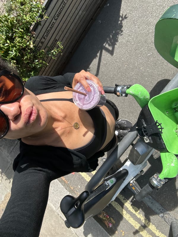 Smoothie stop, then a Pilates class on a London Saturday