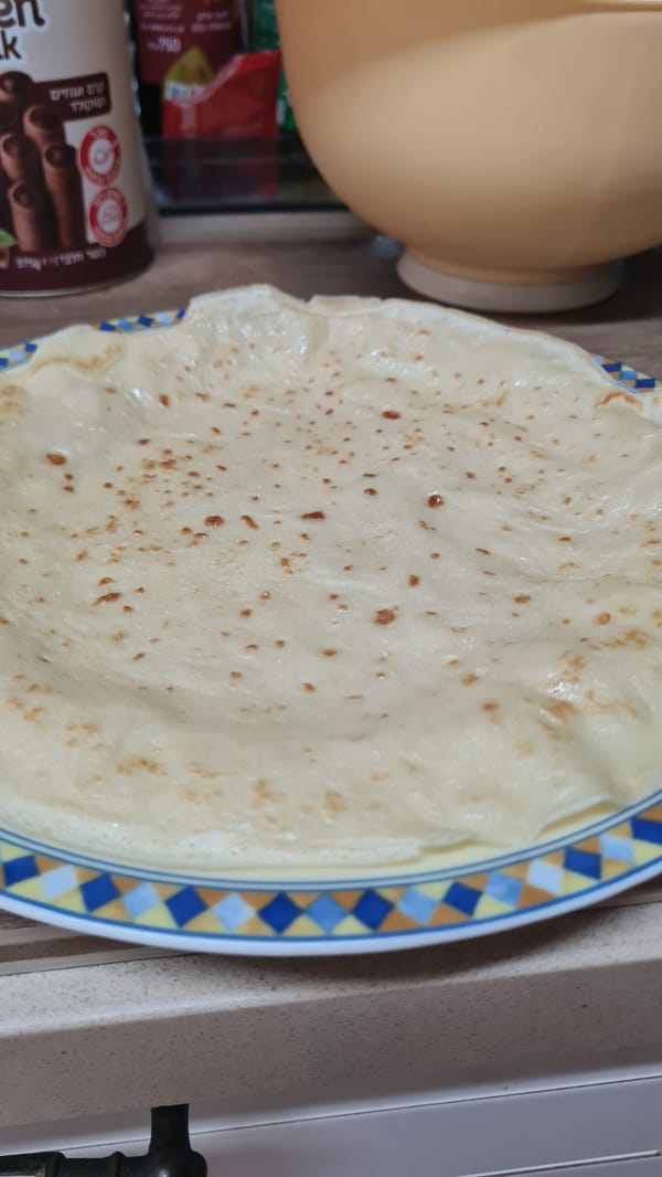 Morning crêpes photographed in Israeli Lachish Regional Council area