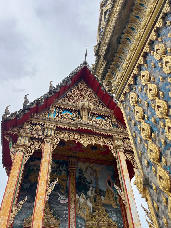 Exploring the ornate grounds of Wat Sri Sunthon, Choeng Thale