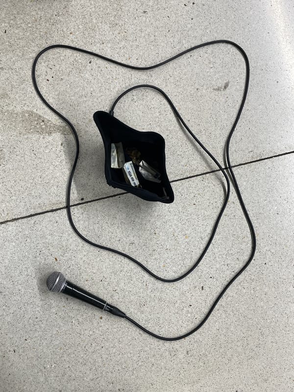 Microphone and bag found on Barcelona floor