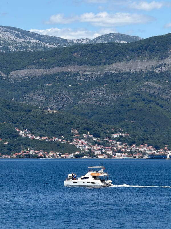 Yacht spotted traveling past Gošići coast, Montenegro