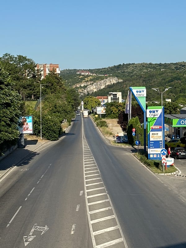 Afternoon street life and dogs in Veliko Tarnovo, Bulgaria