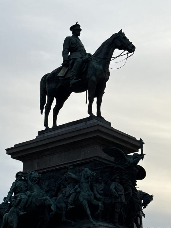 Tourist documents Sofia landmarks in afternoon walking tour