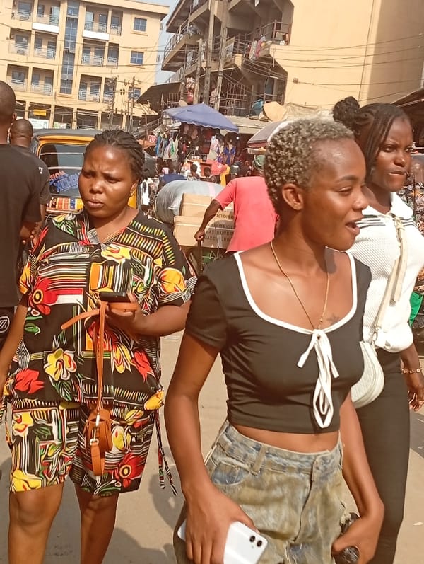 Afternoon Market Activity Documented in Fegge, Nigeria