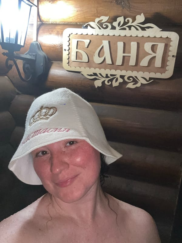 Woman enjoys traditional Russian banya in Nizhny Novgorod
