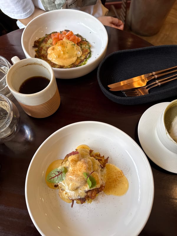 Morning breakfast documented at Krasnoyarsk cafe with food photos