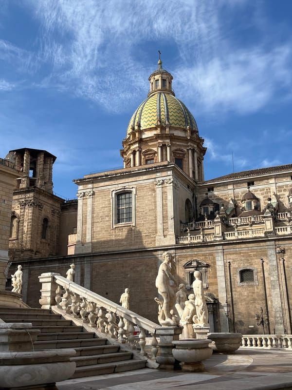 Historic Palermo churches photographed from street level