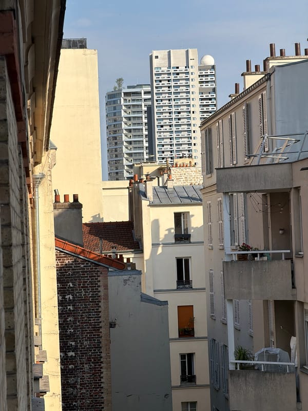 Close look at Parisian Haussmannian architecture on a clear morning