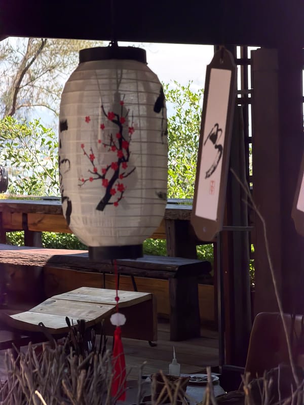 Traditional tea house with lanterns documented in Đà Nẵng