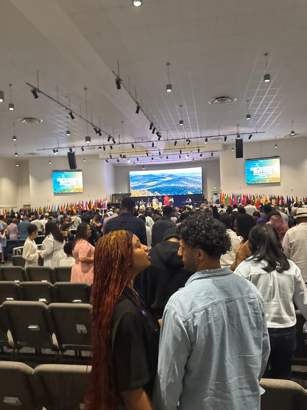 Multicultural church gathering fills modern Surrey hall