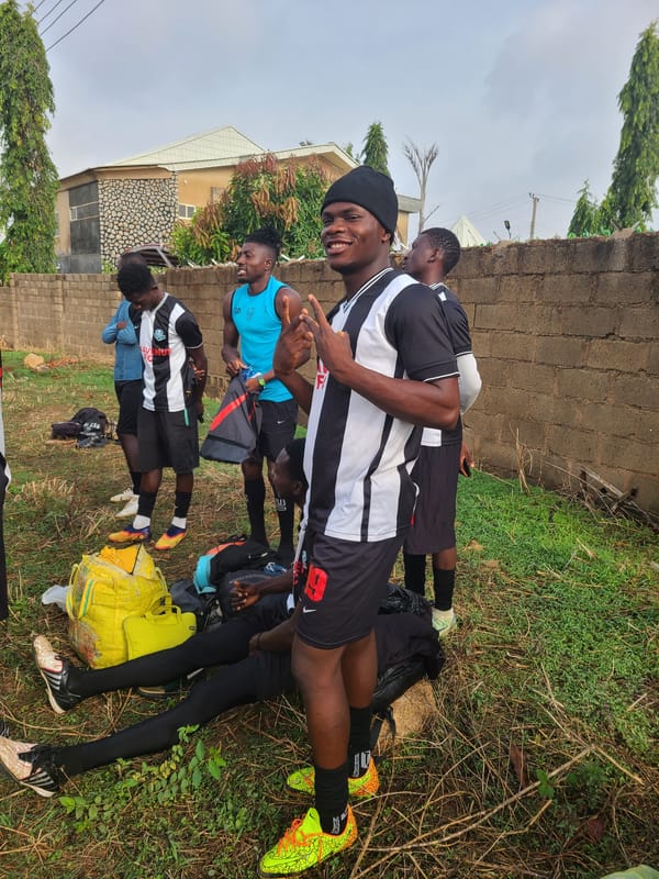 Soccer team holds morning practice in Bukuru, Nigeria