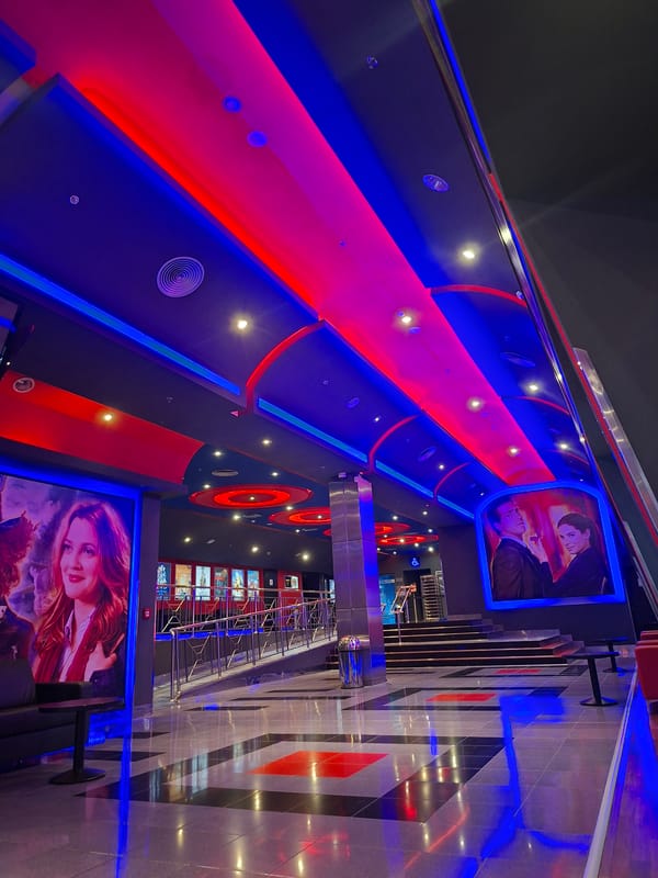Modern cinema interior documented in Stara Zagora, Bulgaria