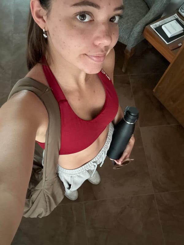 Woman takes selfie in athletic wear in Mexico