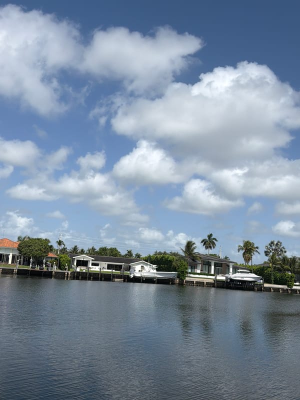 South Florida canal homes on a quiet July afternoon
