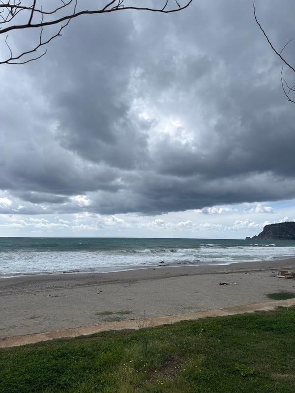 Storm clouds and local cuisine captured in Alanya Turkey