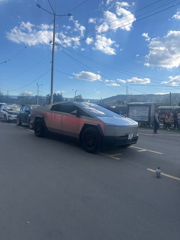 Tesla Cybertruck spotted parked on Tbilisi street