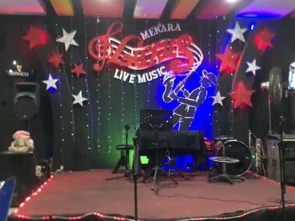 Early morning documentation of Medan music venue interiors