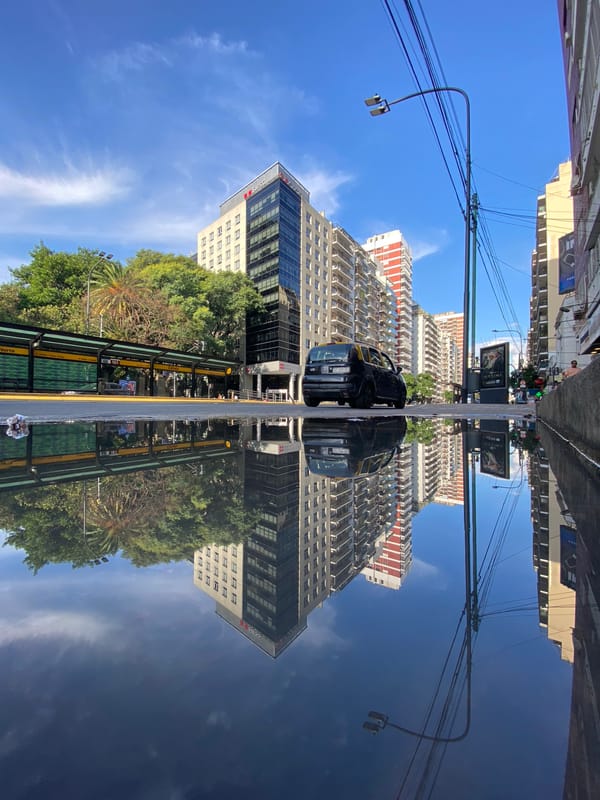 Buenos Aires cable car and cityscape documented by witness