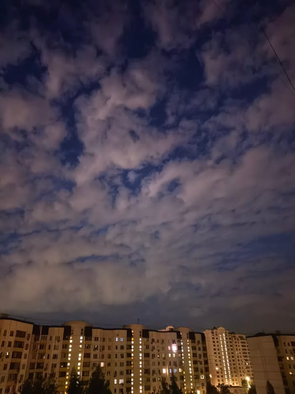 Late-night Moscow apartment towers, courtyards, and indoor snapshots