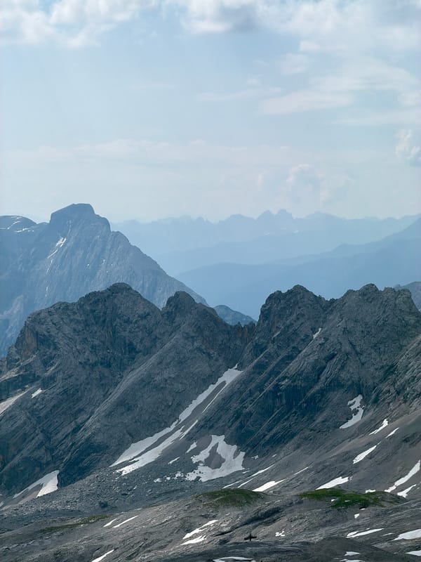 Summit views and foot traffic on the Zugspitze plateau