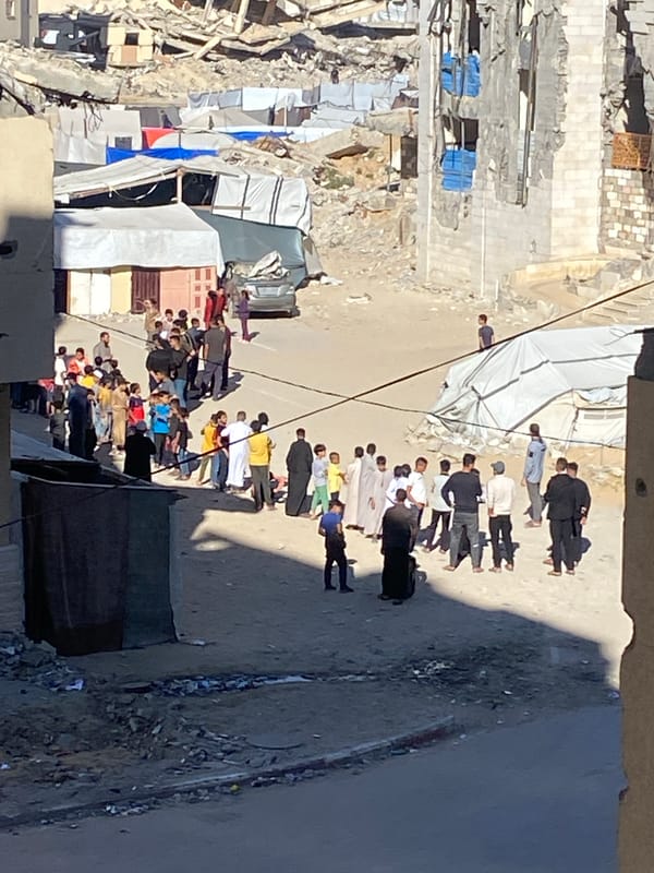 Dozens gather in damaged Khan Yunis streets amid ruins