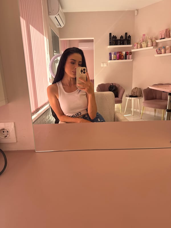 Woman takes multiple selfies across different locations