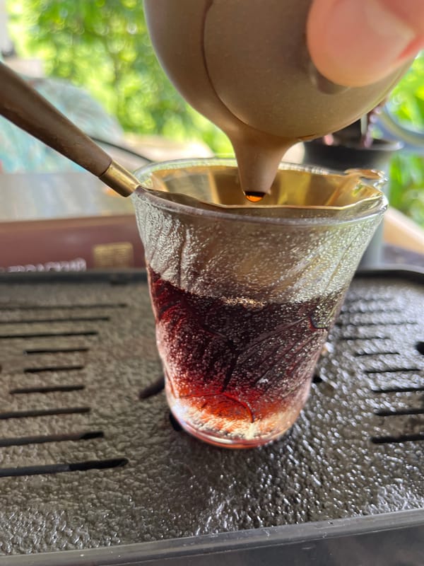 Early morning tea ceremony and street life in Chalong