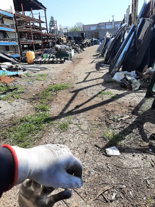 Auto junkyard operations documented in Sliven, Bulgaria