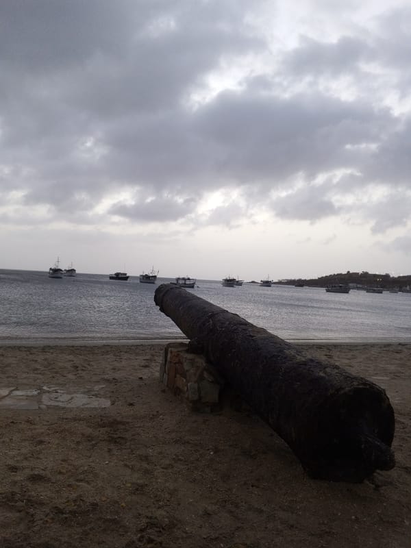 Evening coastal documentation captures Juan Griego's landmarks and residents