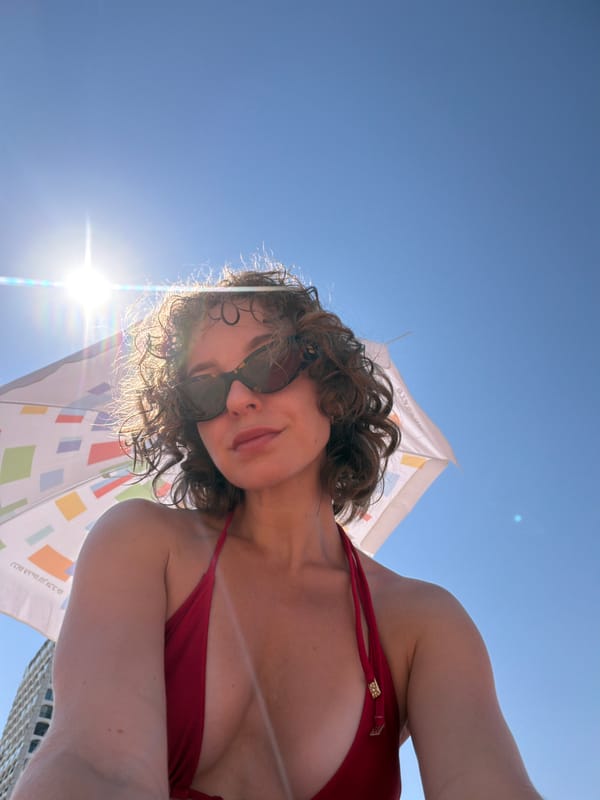 Sunny beach day on the Tel Aviv shore