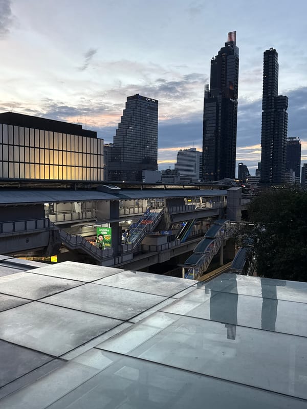Street level to skyline: central Bangkok on a July morning
