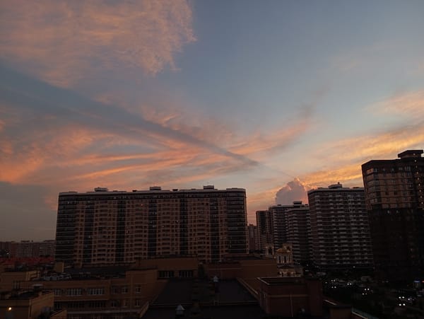 Krasnodar residential skyline at dusk, multiple angles