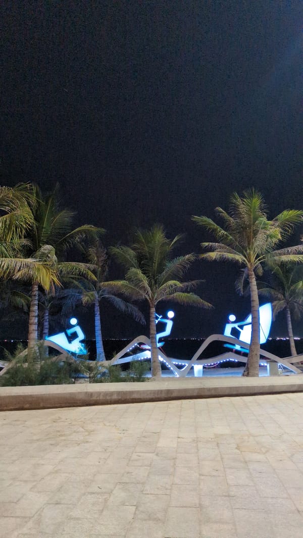 Busy beach day captured during partial eclipse in Vietnam