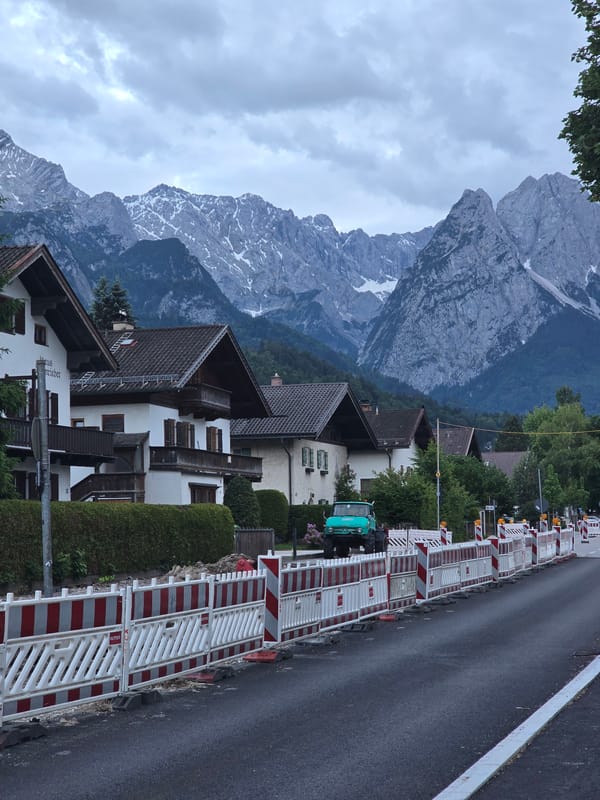 Evening documentation of Garmisch-Partenkirchen streets and alpine scenery