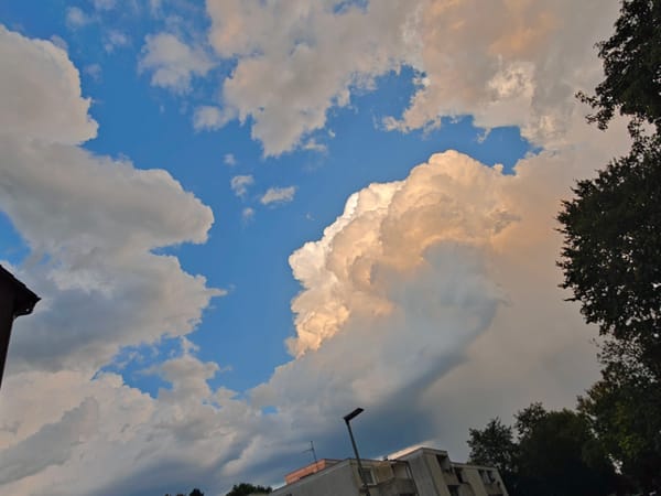 Golden summer clouds at dusk over Georgsmarienhütte