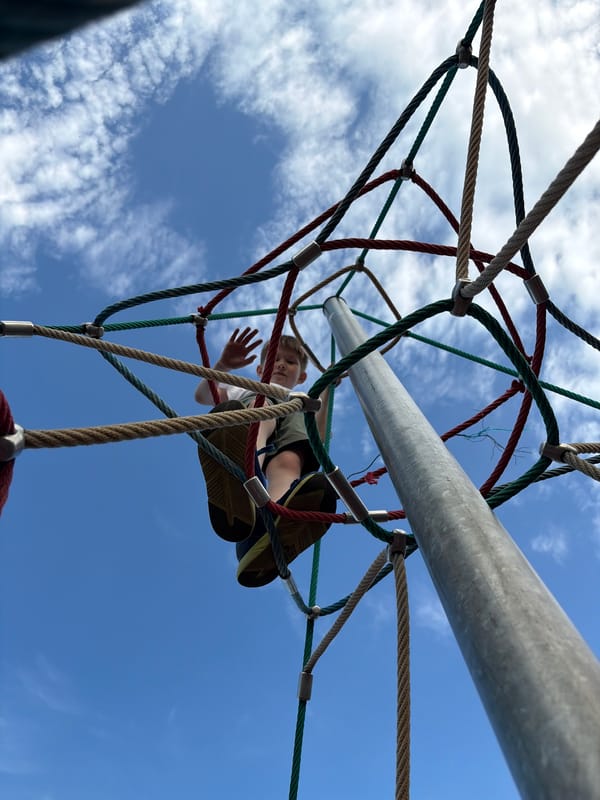 Family activities and children's play documented across multiple locations