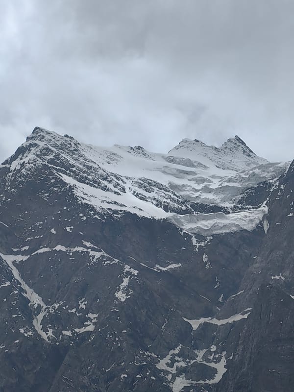 Roadside stop at a Gondhla stupa with Himalayan views