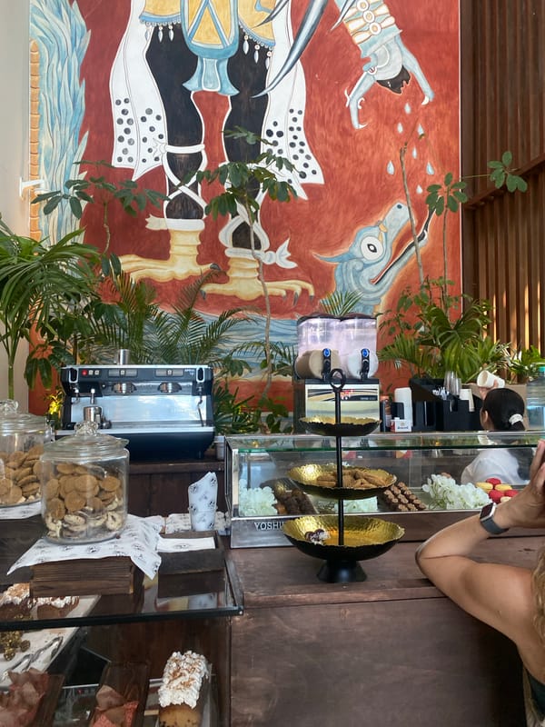 Cafe interior documented in Marina Maroma, Mexico