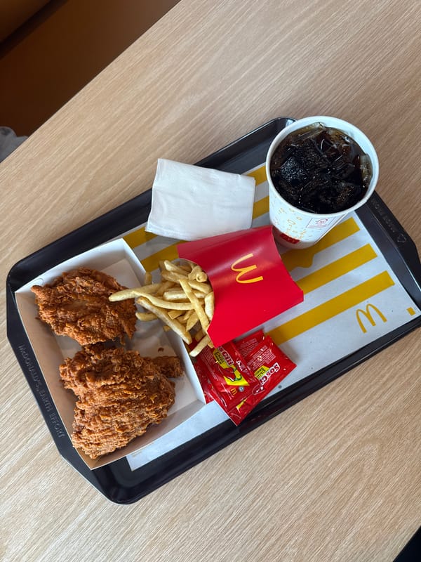 McDonald's meal documented on table in George Town, Malaysia
