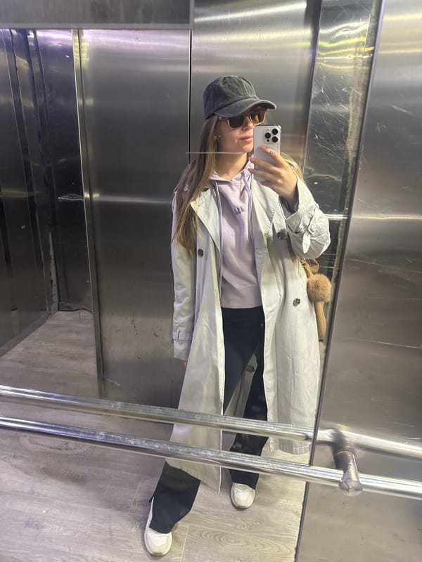 Woman Takes Selfie in Elevator, Batumi Georgia