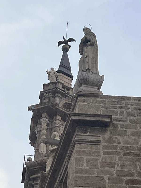 Valencia Cathedral architectural details documented by evening observer