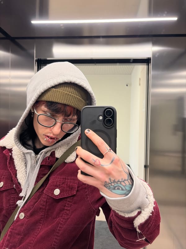 Person takes selfie in elevator in Busmantsi, Bulgaria