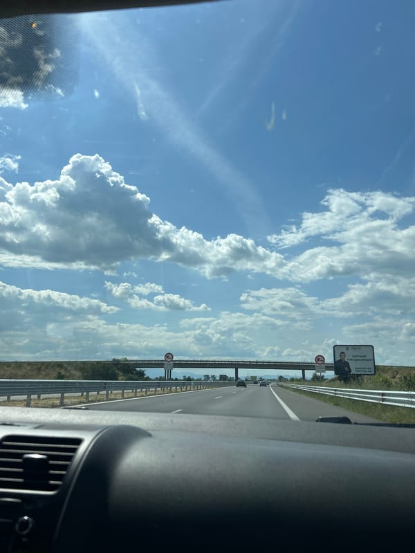 Highway journey documented through rural Malo Konare, Bulgaria