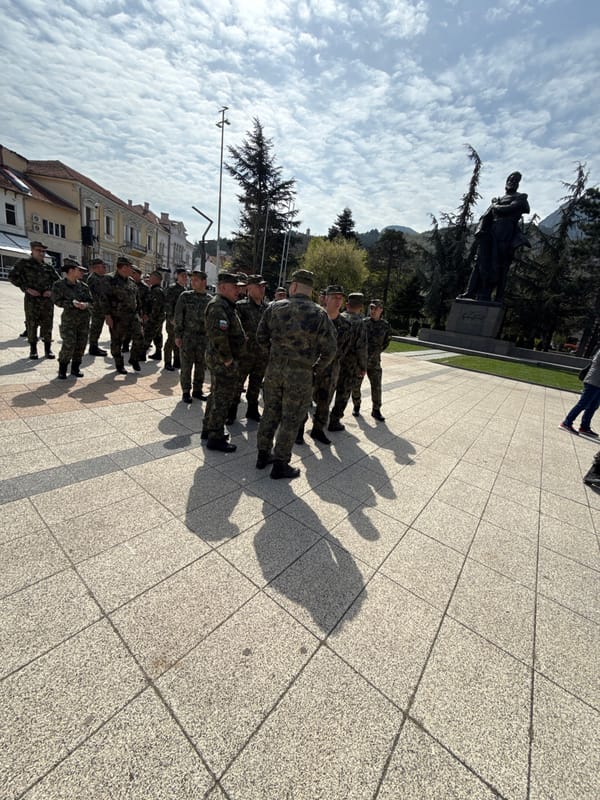 Military formation observed in Vratsa, Bulgaria morning scene