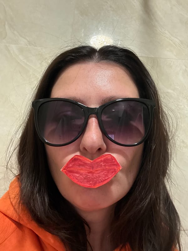 Person spotted with lip art in Bar, Montenegro