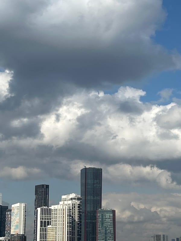 Basketball game observed under dramatic skies in Khimki, Russia
