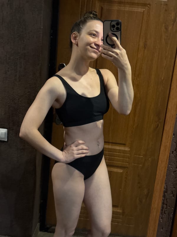 Woman takes selfie in swimwear at Chaikovsky residence
